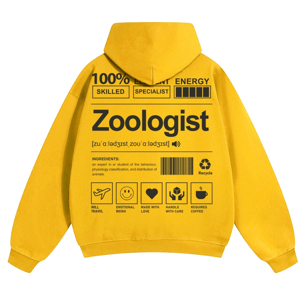 Zoologist Solid Color Hoodie Customscool