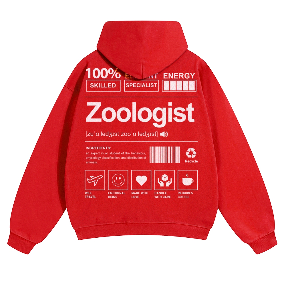 Zoologist Solid Color Hoodie Customscool