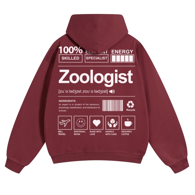 Zoologist Solid Color Hoodie Customscool