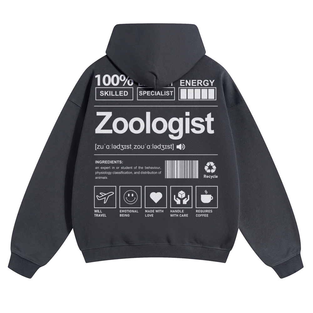 Zoologist Solid Color Hoodie Customscool