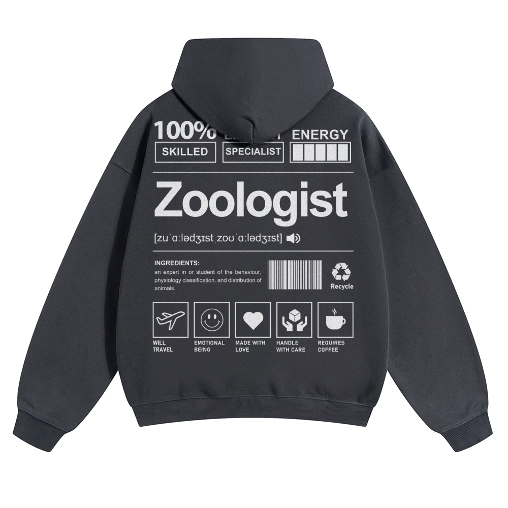Zoologist Solid Color Hoodie Customscool