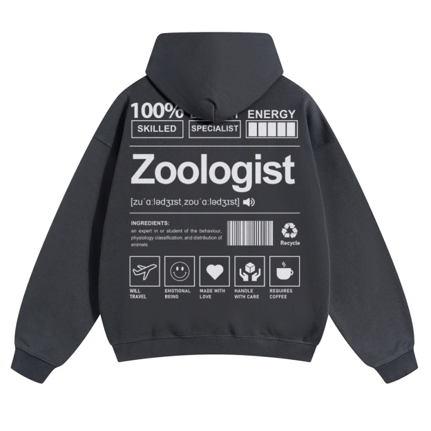 Zoologist Solid Color Hoodie Customscool