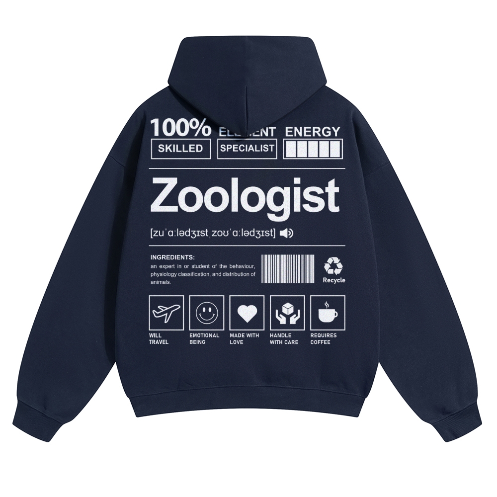 Zoologist Solid Color Hoodie Customscool