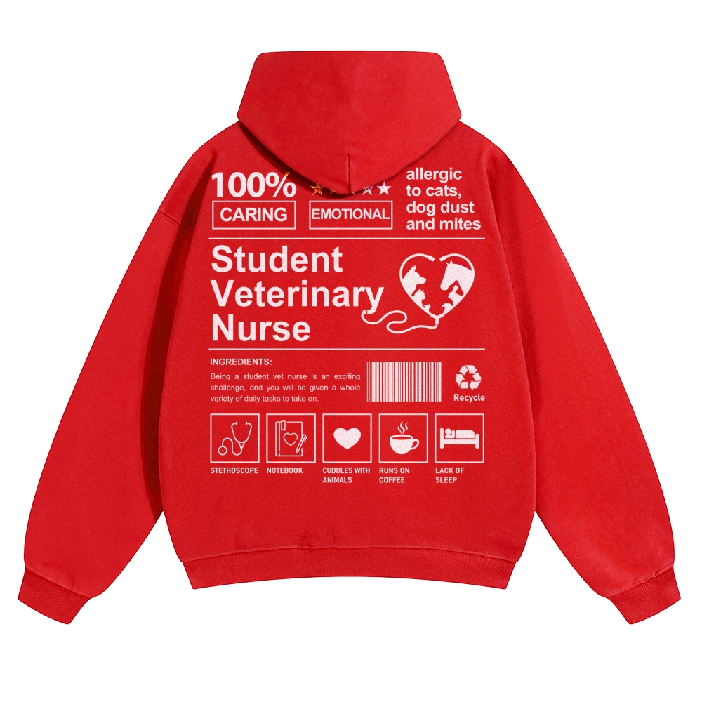Student Veterinary Nurse Solid Color Hoodie Customscool