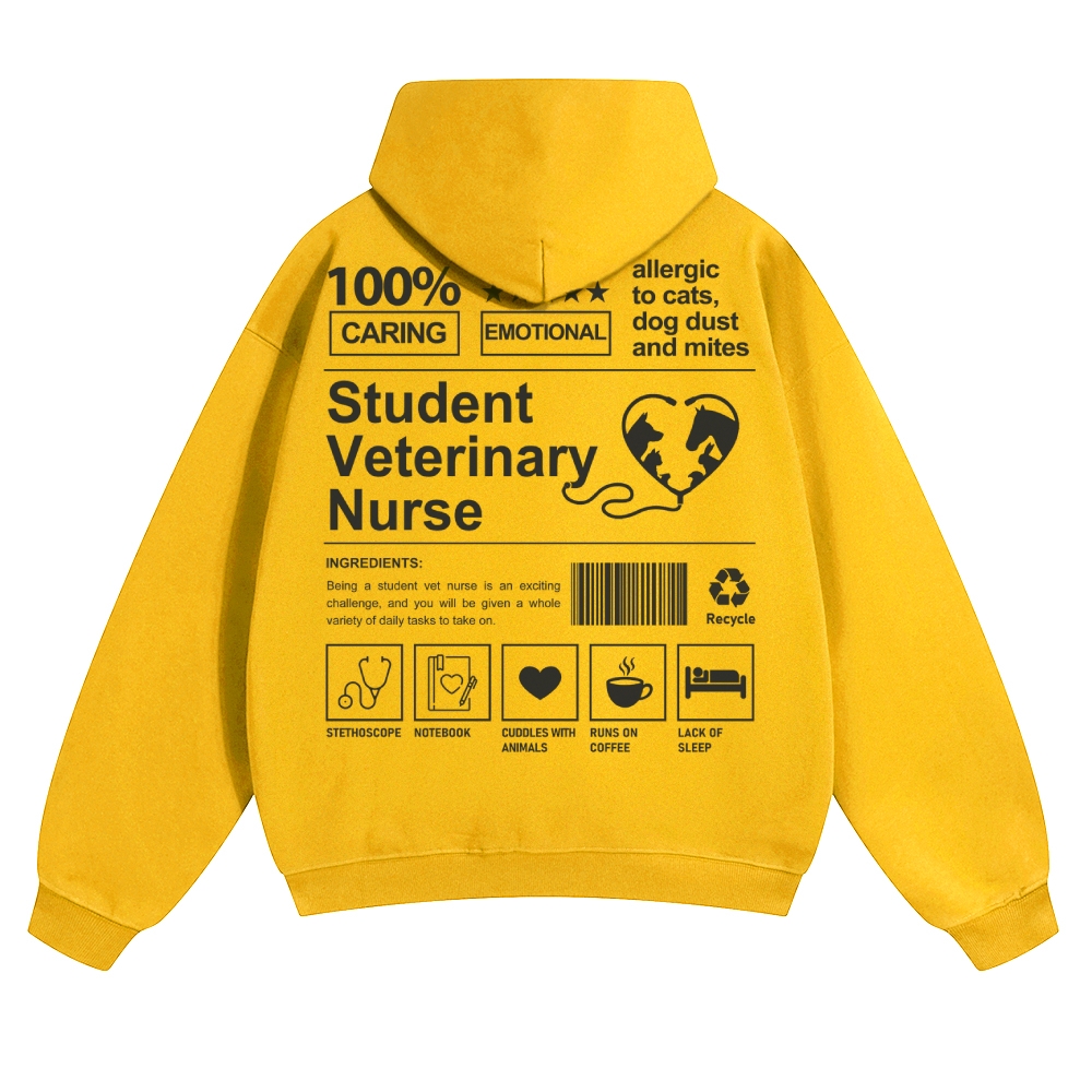 Student Veterinary Nurse Solid Color Hoodie Customscool