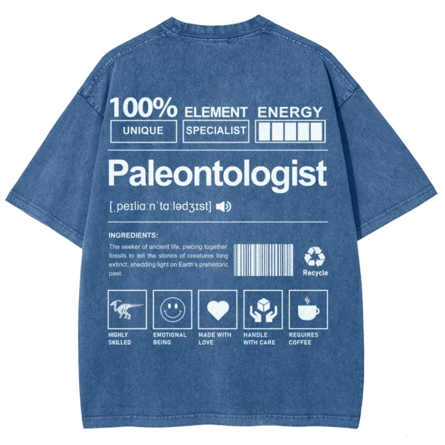 Paleontologist Unisex Fit Washed T-Shirt Customscool