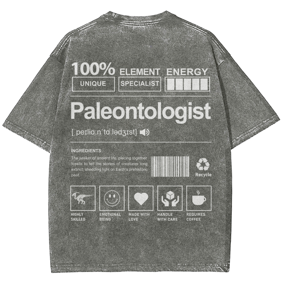 Paleontologist Unisex Fit Washed T-Shirt Customscool