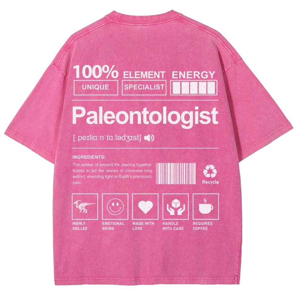 Paleontologist Unisex Fit Washed T-Shirt Customscool