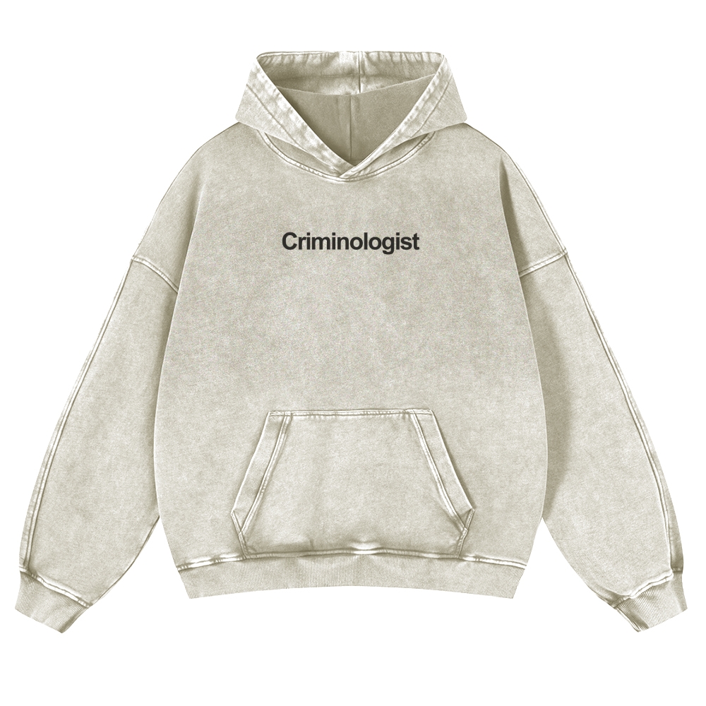 Criminologist Casual Washed Hoodie Customscool