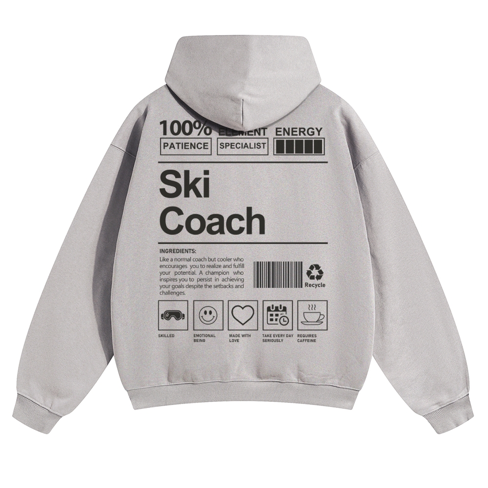 Ski Coach Solid Color Hoodie Customscool