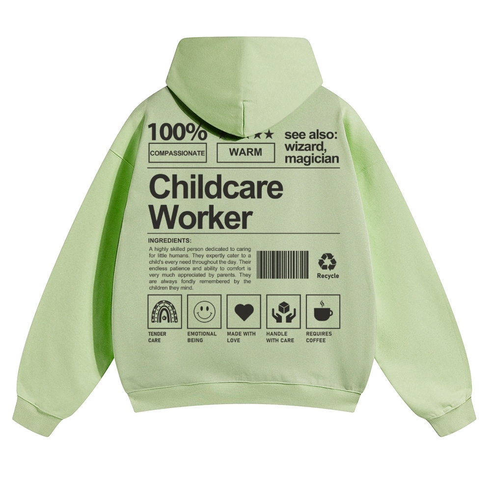 Childcare Worker Solid Color Hoodie Customscool