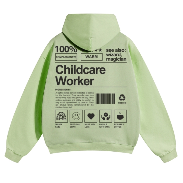 Childcare Worker Solid Color Hoodie Customscool