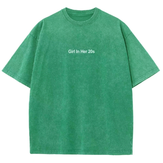 Girl In Her 20s Unisex Fit Washed T-Shirt Customscool