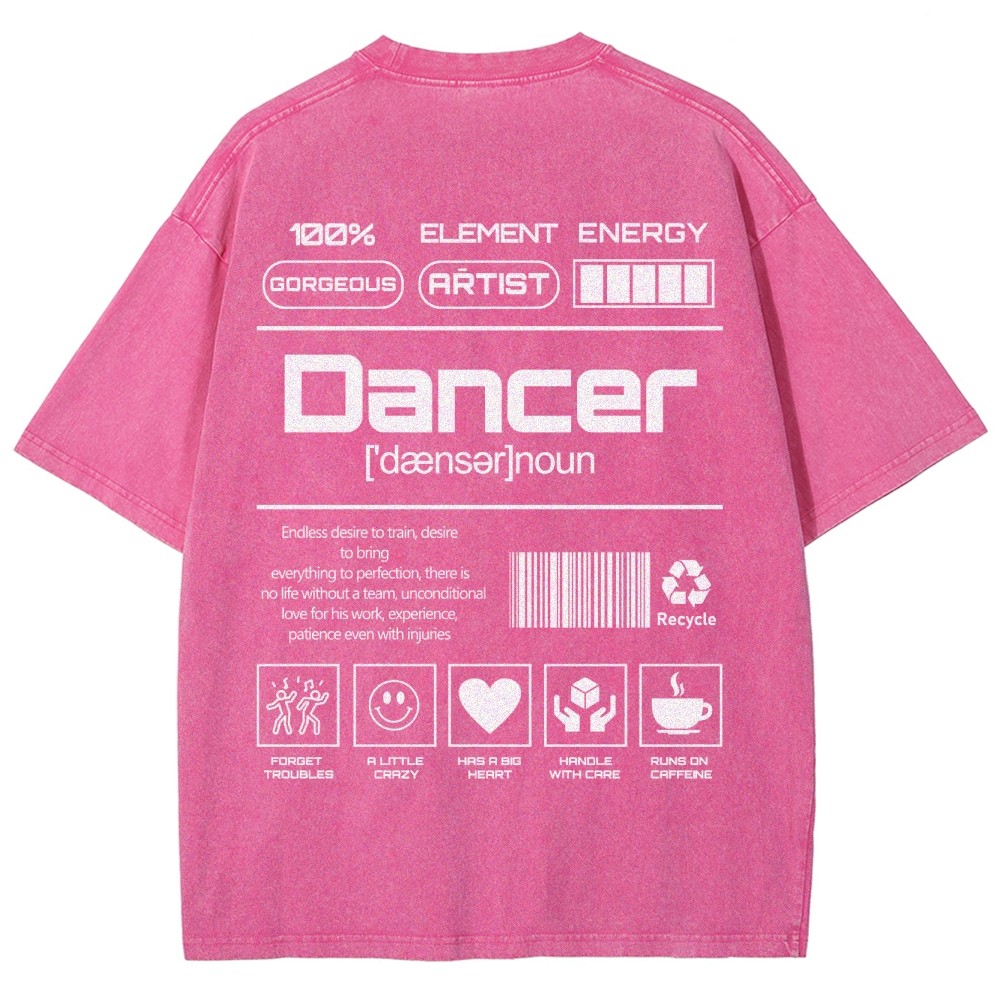 Dancer Unisex Fit Washed T-Shirt Customscool