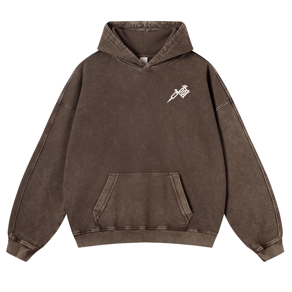 Tattoo Artist Casual Washed Hoodie Customscool