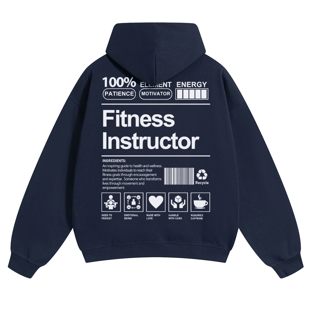 Fitness Instructor Solid Color Hoodie Customscool