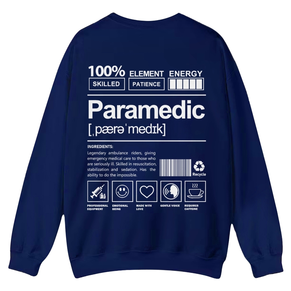 Paramedic Casual Crewneck Sweatshirt Customscool