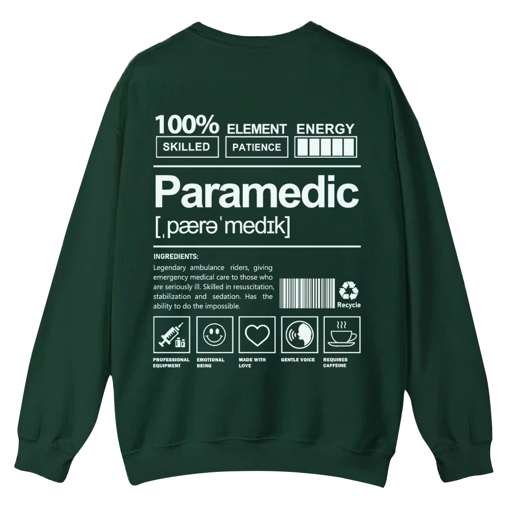 Paramedic Casual Crewneck Sweatshirt Customscool