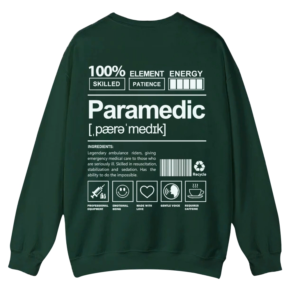 Paramedic Casual Crewneck Sweatshirt Customscool