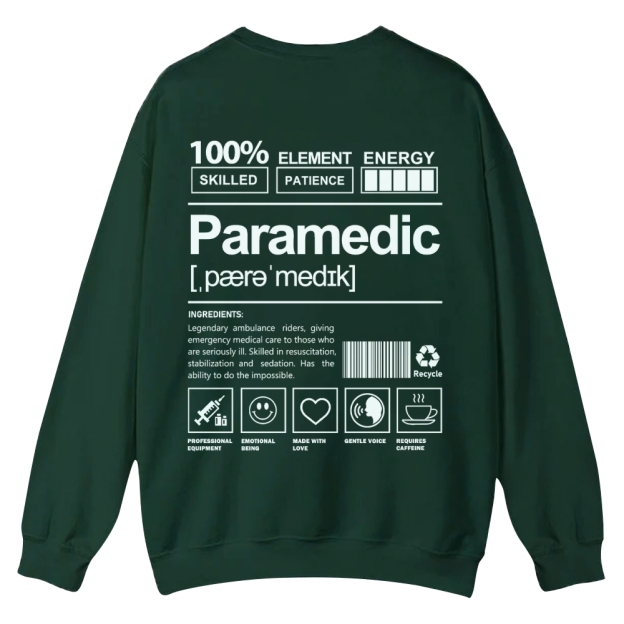 Paramedic Casual Crewneck Sweatshirt Customscool