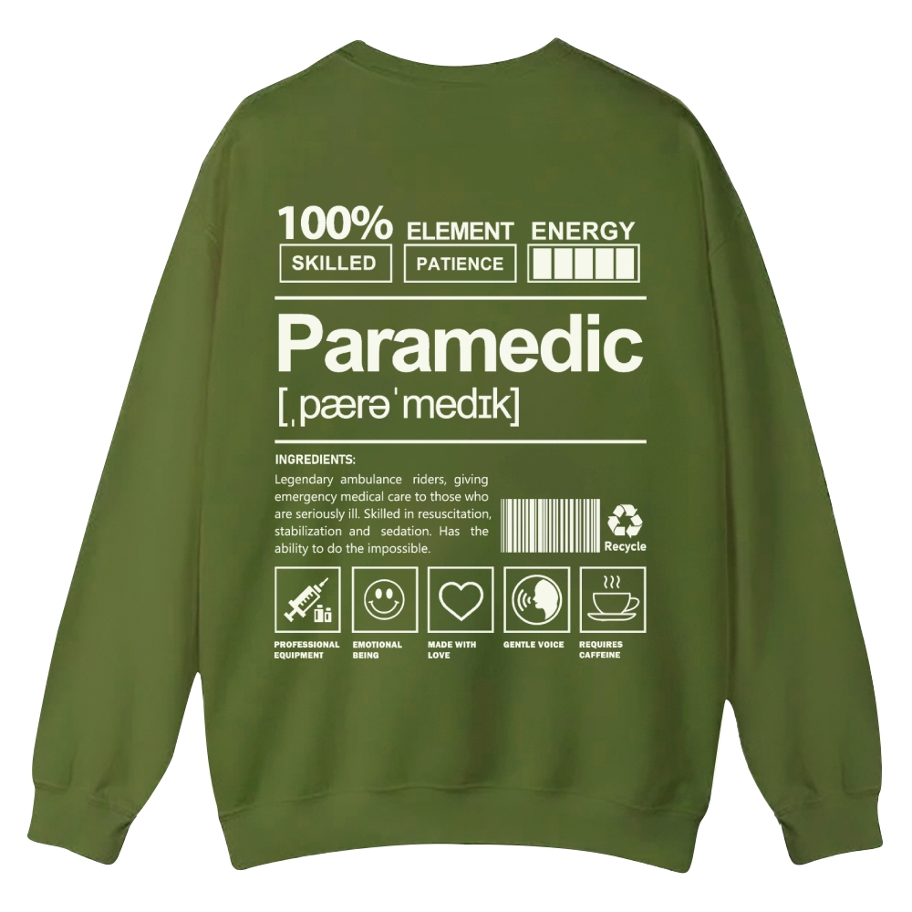 Paramedic Casual Crewneck Sweatshirt Customscool