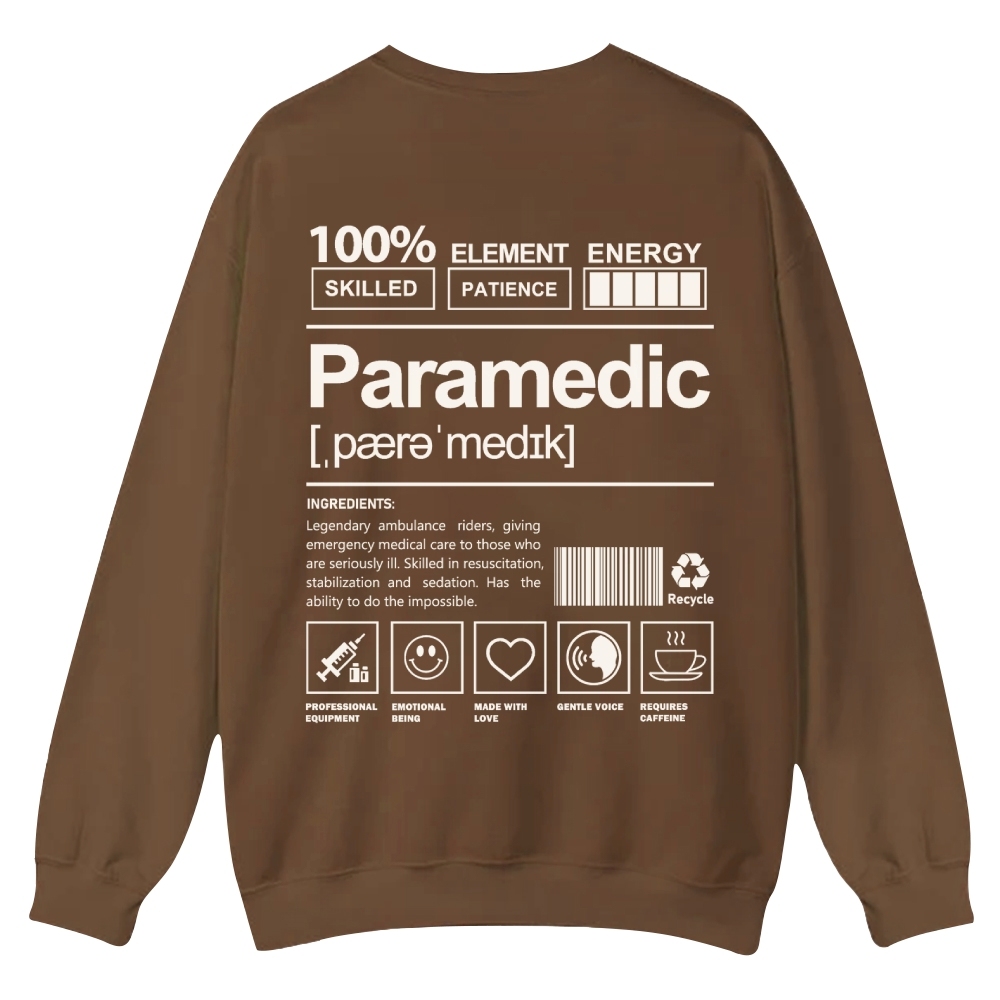 Paramedic Casual Crewneck Sweatshirt Customscool