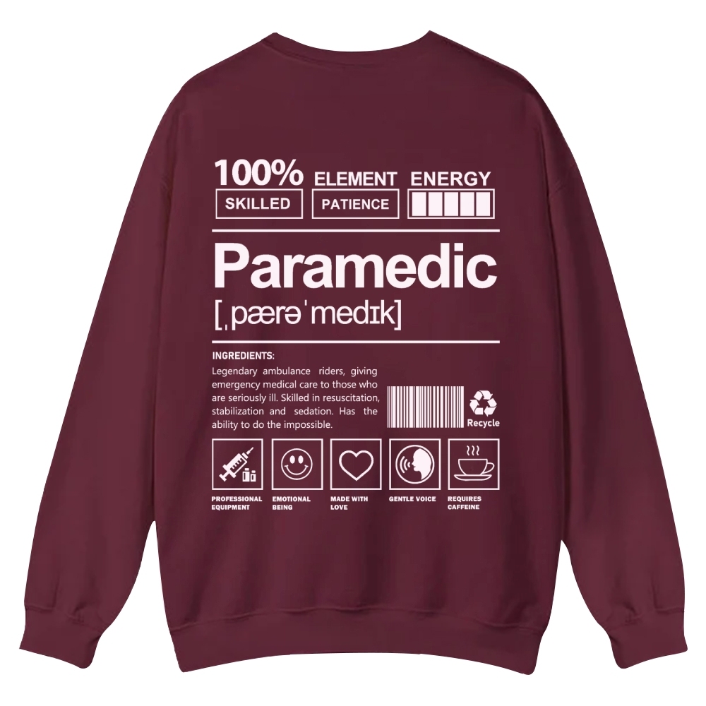 Paramedic Casual Crewneck Sweatshirt Customscool