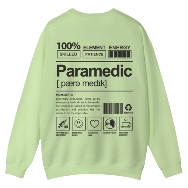 Paramedic Casual Crewneck Sweatshirt Customscool