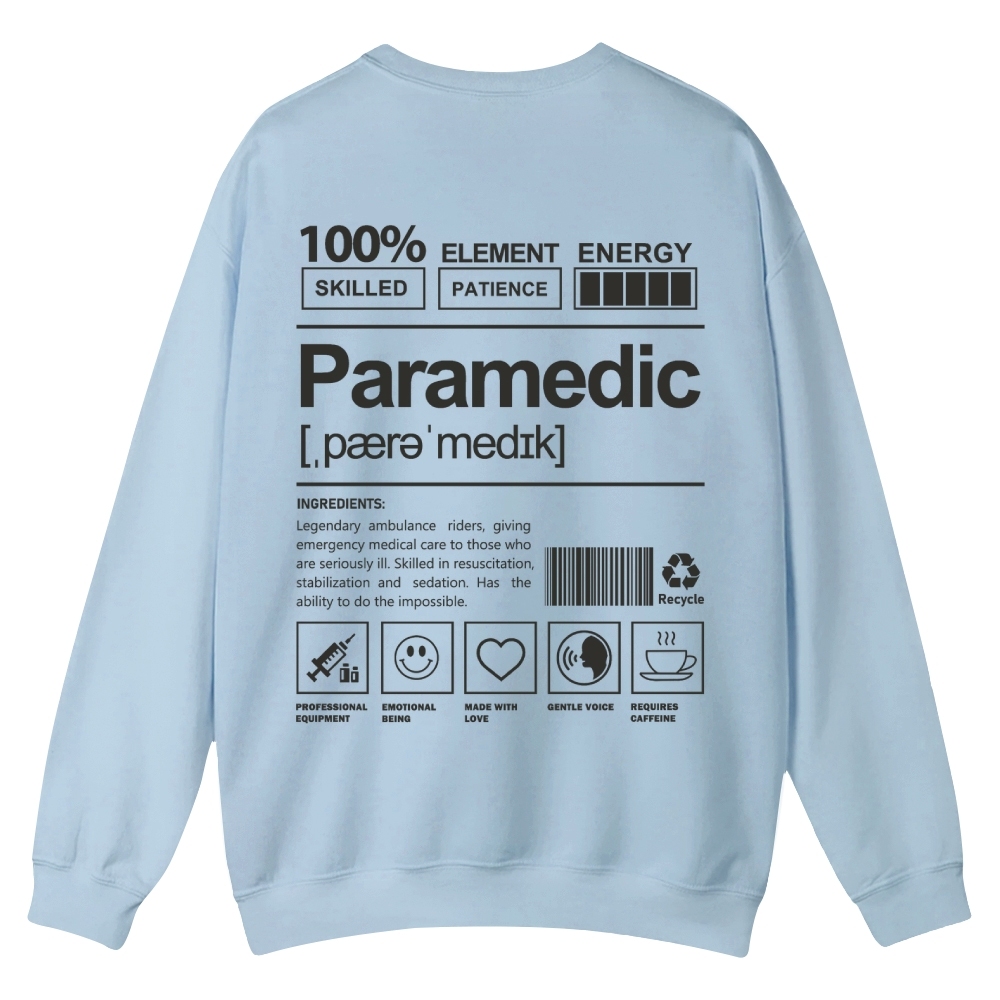 Paramedic Casual Crewneck Sweatshirt Customscool