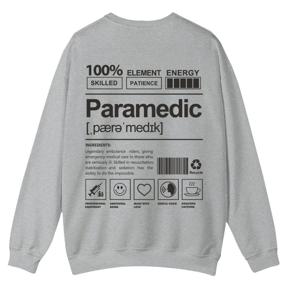 Paramedic Casual Crewneck Sweatshirt Customscool