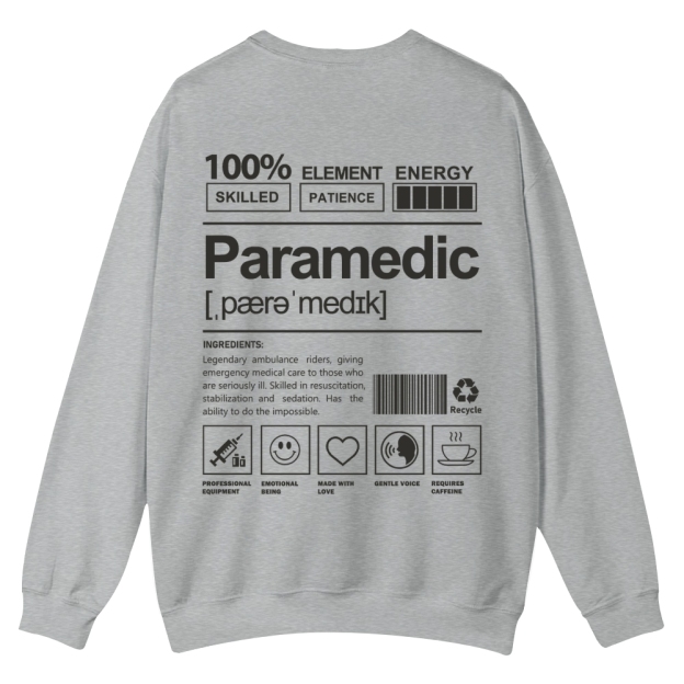 Paramedic Casual Crewneck Sweatshirt Customscool