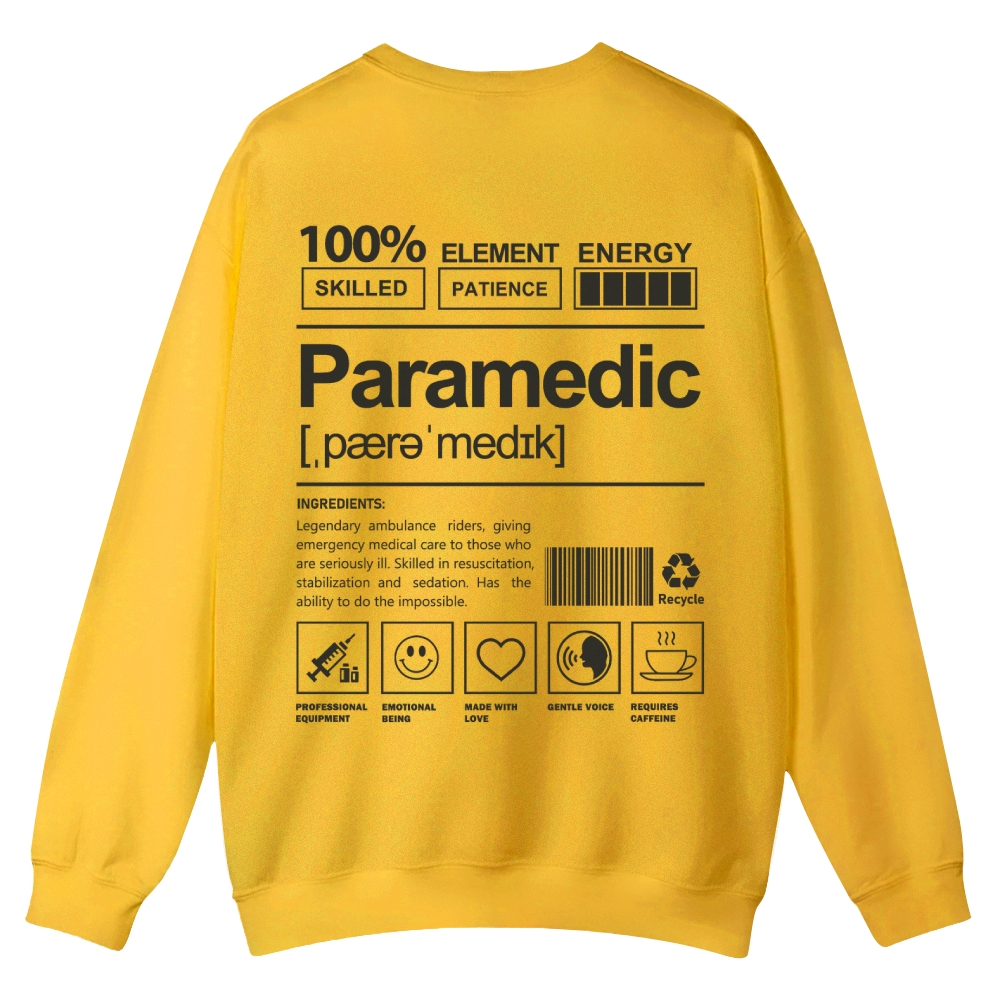 Paramedic Casual Crewneck Sweatshirt Customscool