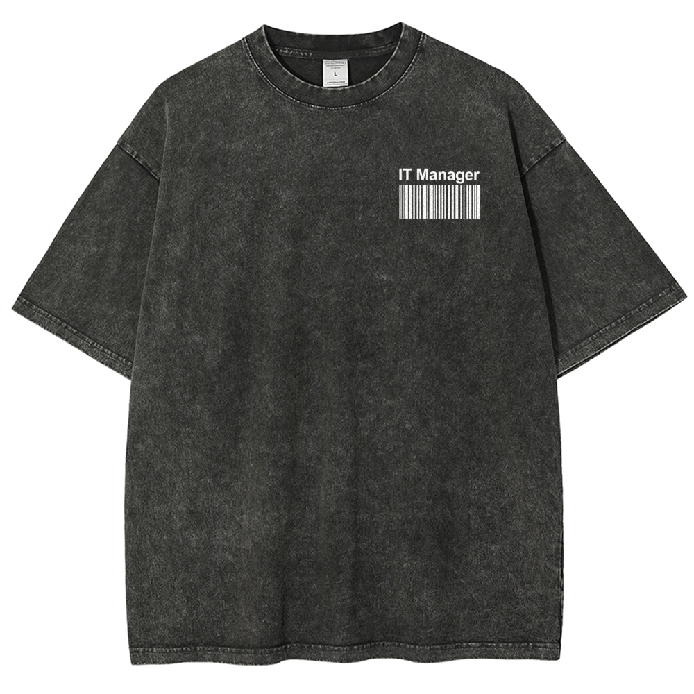 IT Manager Unisex Fit Washed T-Shirt Customscool