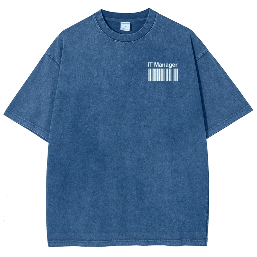 IT Manager Unisex Fit Washed T-Shirt Customscool