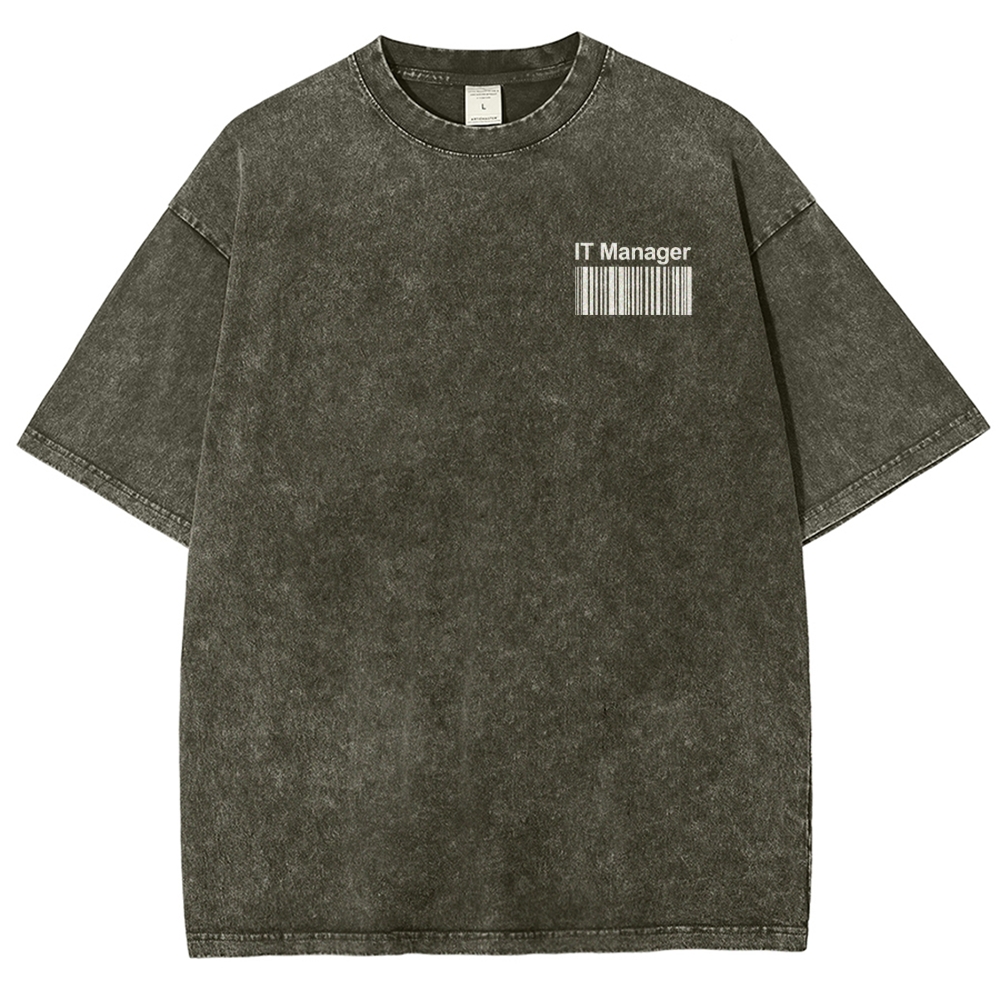 IT Manager Unisex Fit Washed T-Shirt Customscool