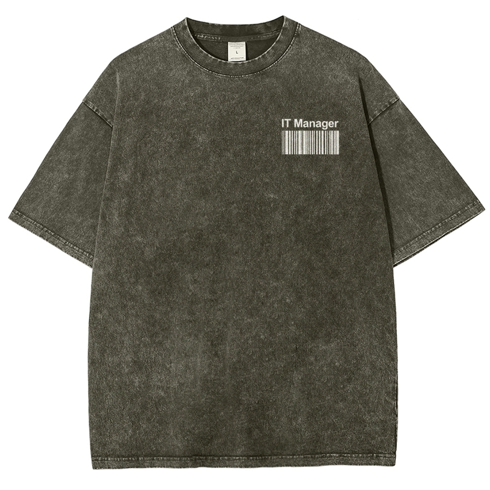 IT Manager Unisex Fit Washed T-Shirt Customscool