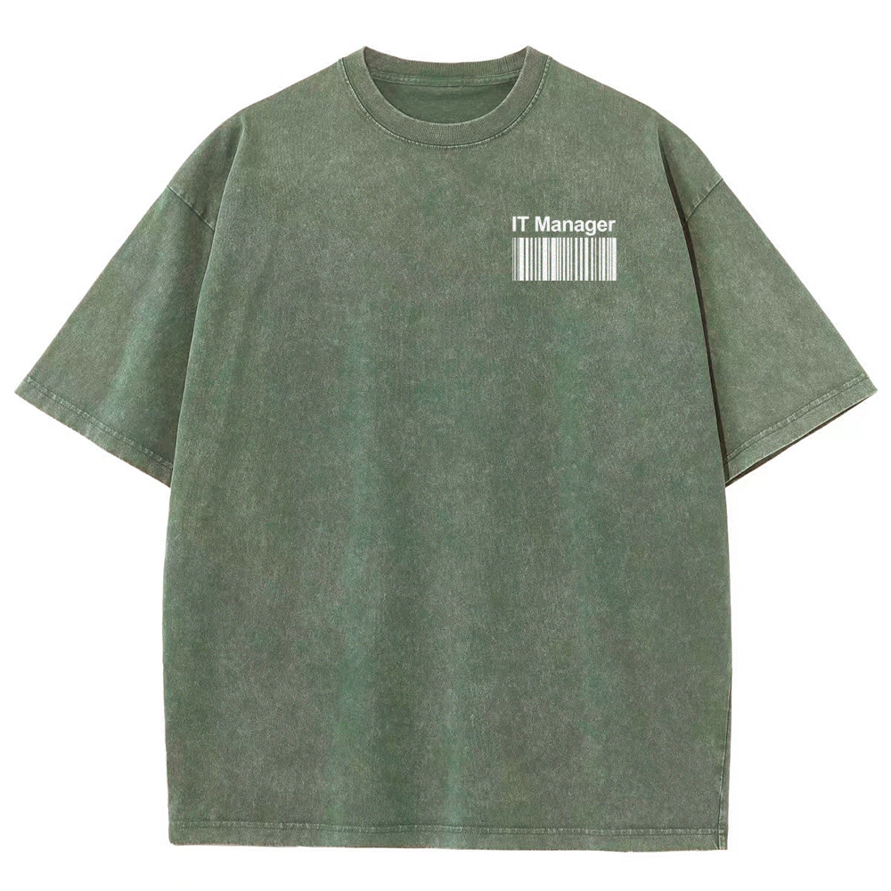 IT Manager Unisex Fit Washed T-Shirt Customscool