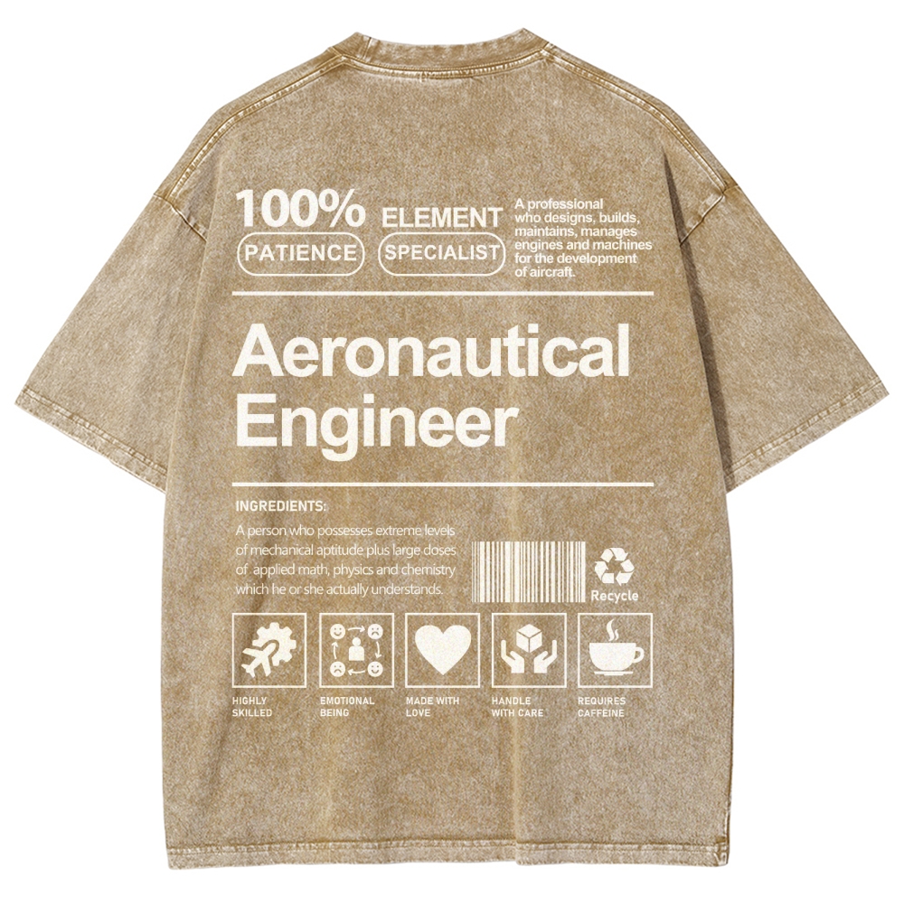 Aeronautical Engineer Unisex Fit Washed T-Shirt Customscool