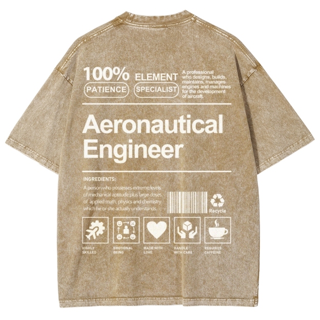 Aeronautical Engineer Unisex Fit Washed T-Shirt Customscool