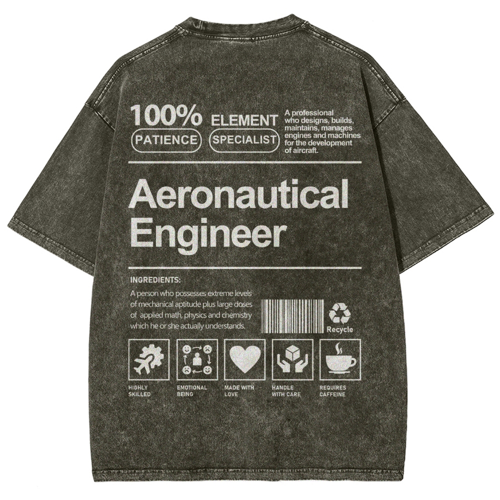 Aeronautical Engineer Unisex Fit Washed T-Shirt Customscool