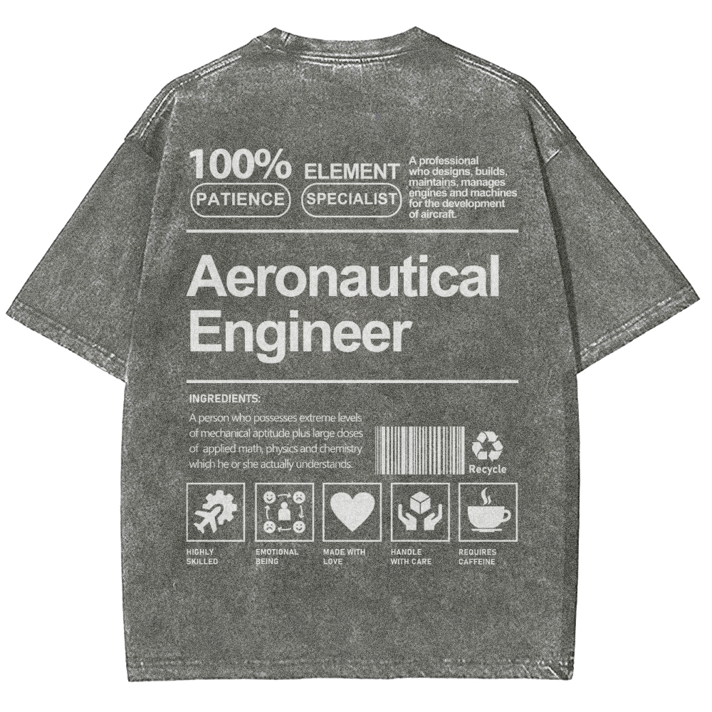 Aeronautical Engineer Unisex Fit Washed T-Shirt Customscool