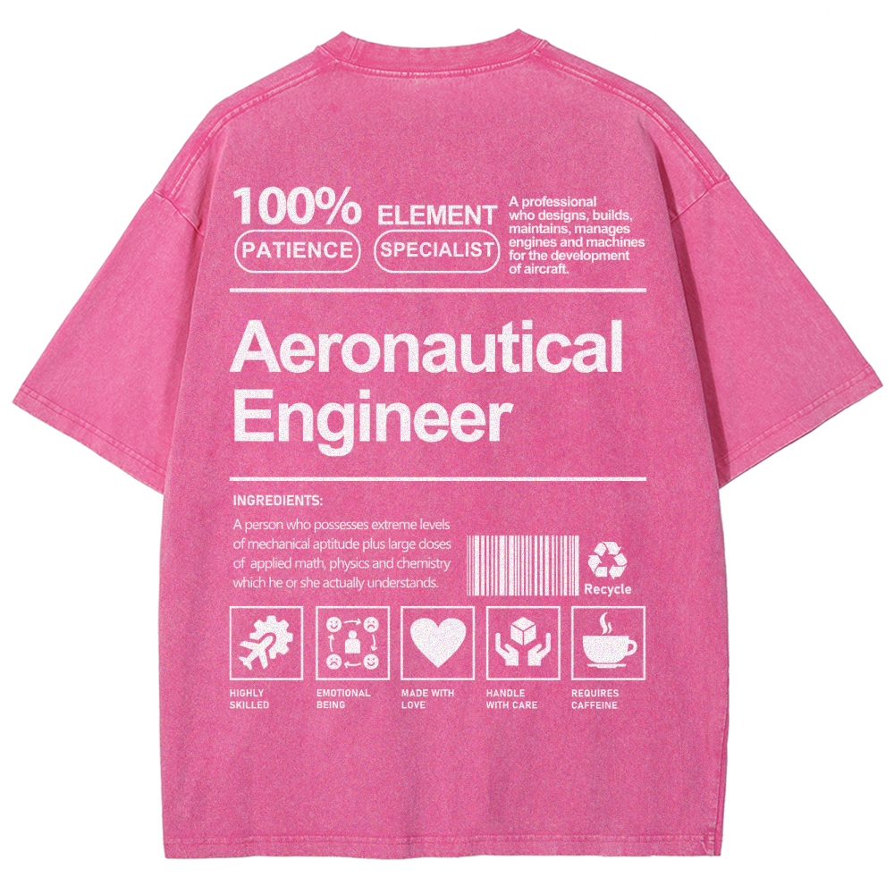 Aeronautical Engineer Unisex Fit Washed T-Shirt Customscool
