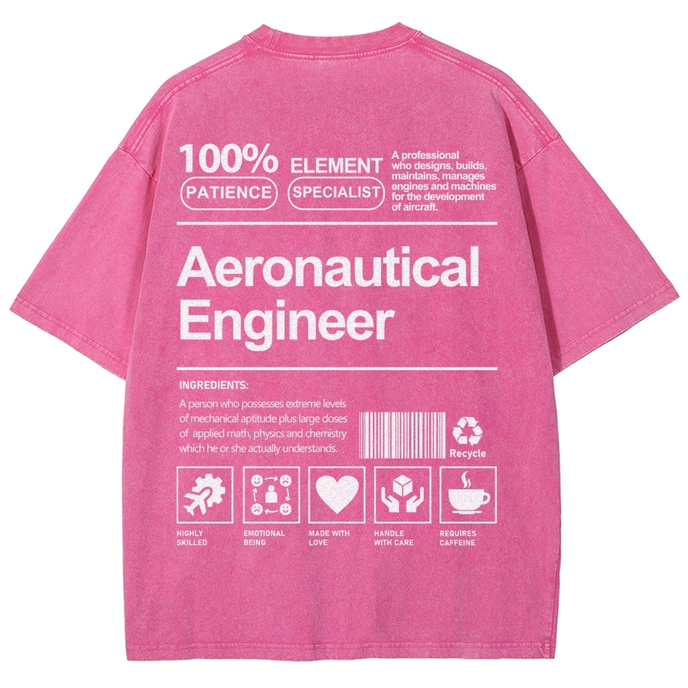 Aeronautical Engineer Unisex Fit Washed T-Shirt Customscool