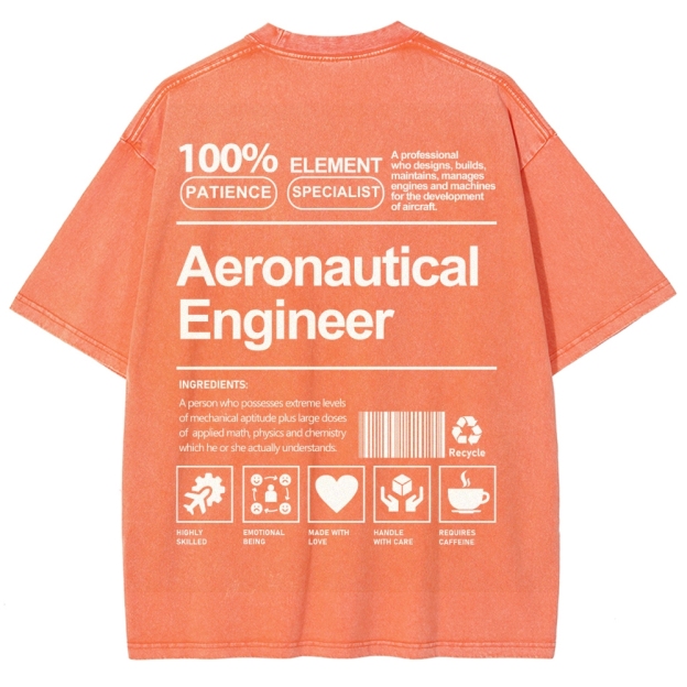 Aeronautical Engineer Unisex Fit Washed T-Shirt Customscool
