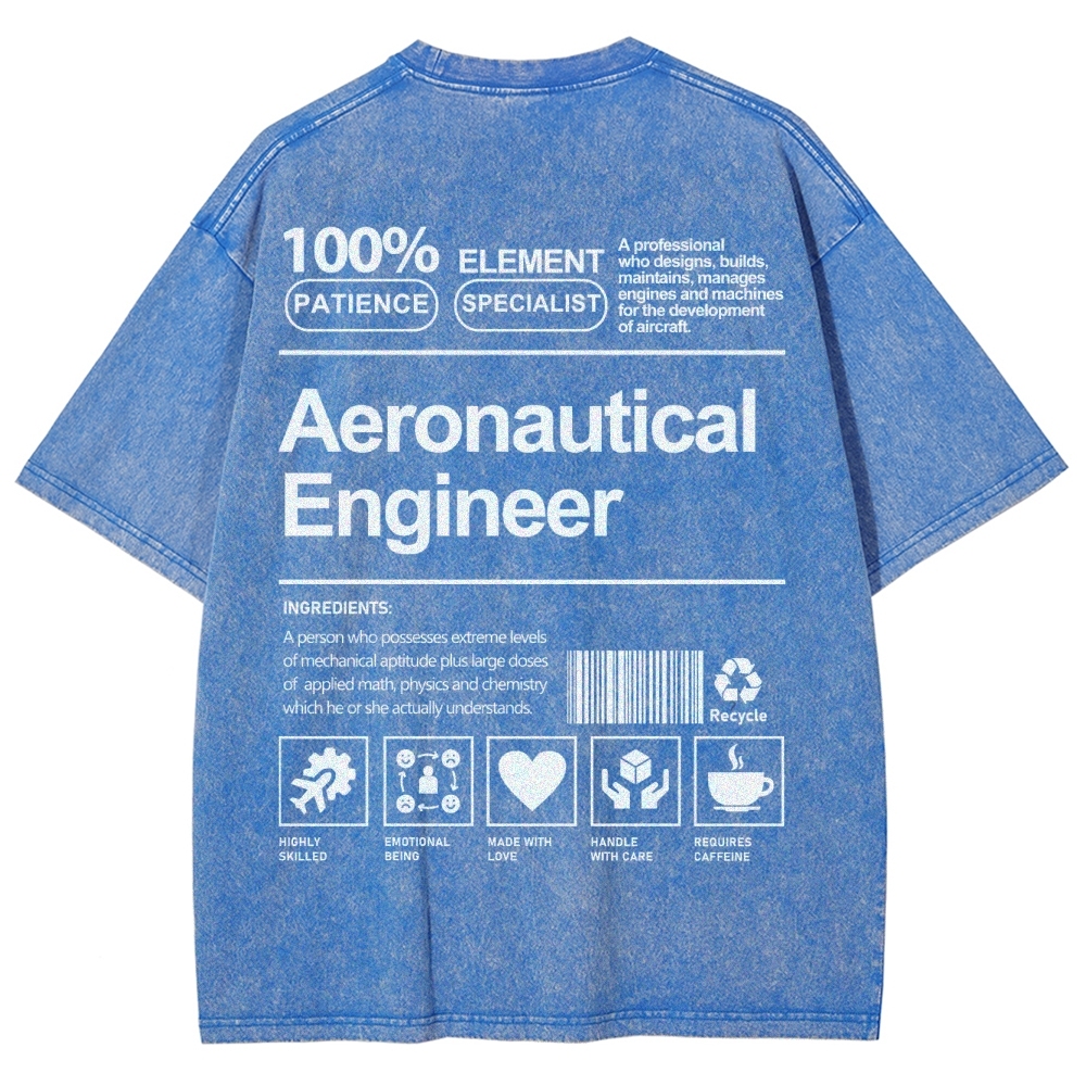 Aeronautical Engineer Unisex Fit Washed T-Shirt Customscool