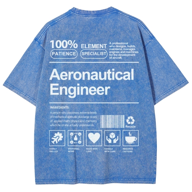 Aeronautical Engineer Unisex Fit Washed T-Shirt Customscool
