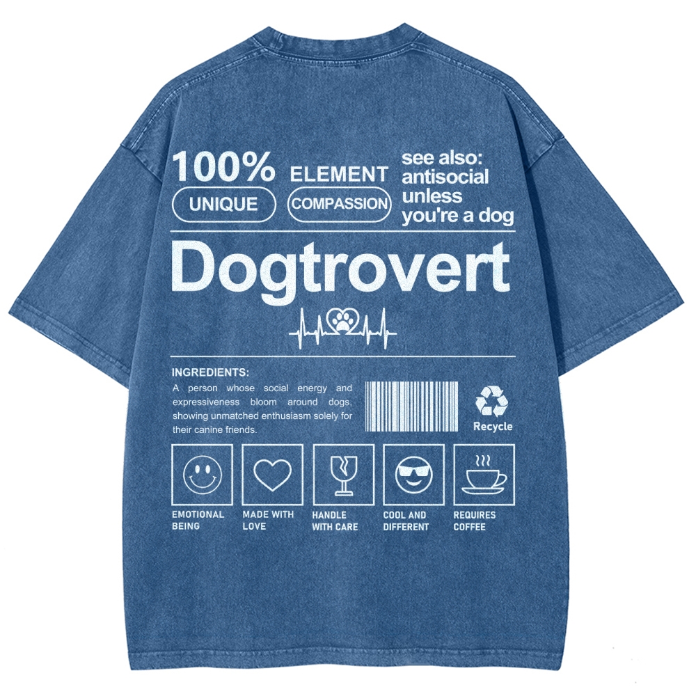 Dogtrovert Unisex Fit Washed T-Shirt