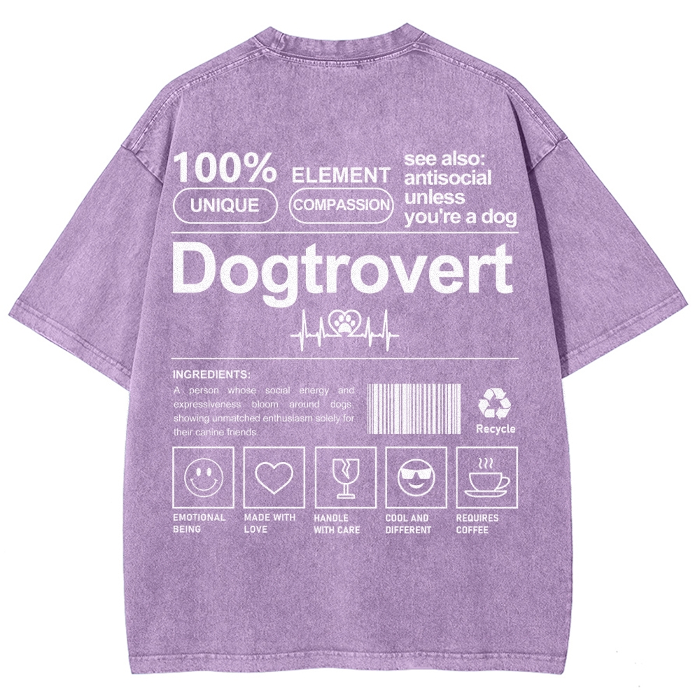 Dogtrovert Unisex Fit Washed T-Shirt