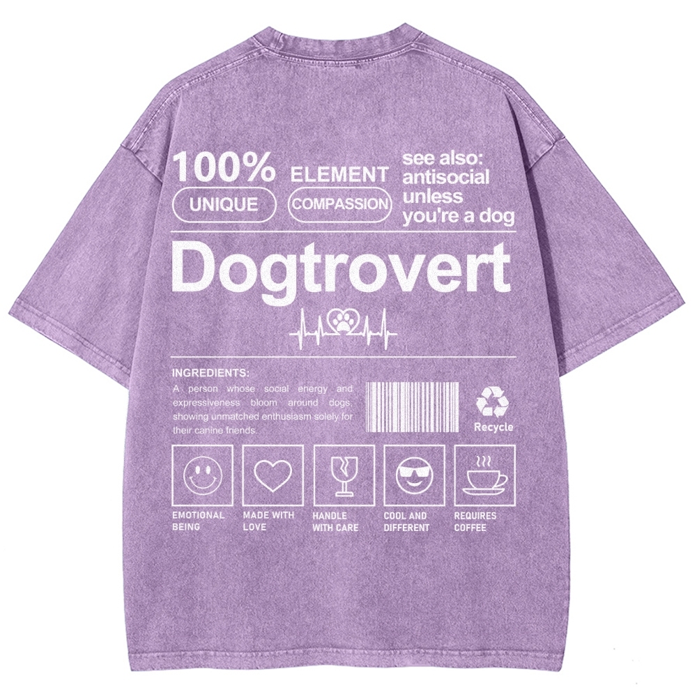 Dogtrovert Unisex Fit Washed T-Shirt