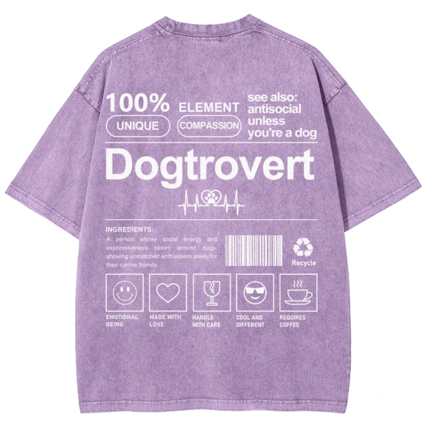 Dogtrovert Unisex Fit Washed T-Shirt